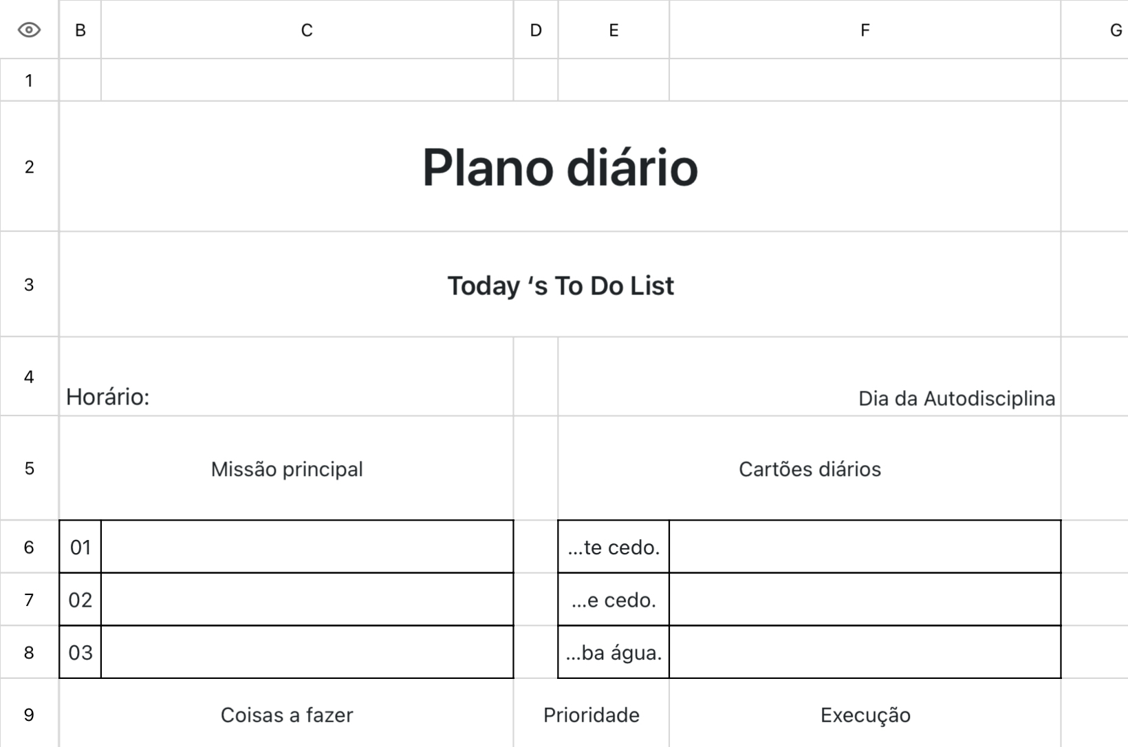 Plano diário